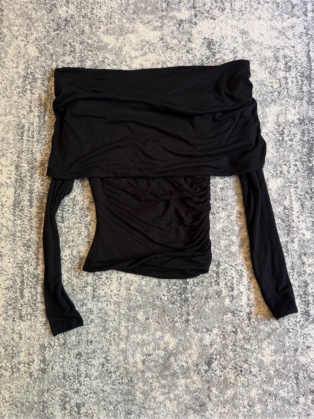 naked wardrobe Off-the-Shoulder Long Sleeve Top in Black